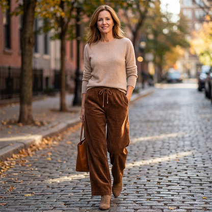 ⌛  50 % auf alles! ⏰Lässige Weite Cordhose für Damen