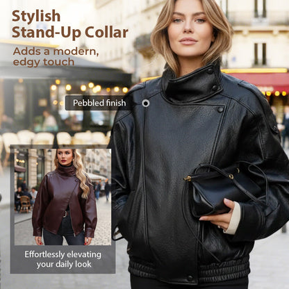 Coole Bikerjacke aus Kunstleder🧥