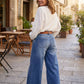 🕰️👖 Damen-Vintage-Hochbund-Weitbeinjeans | Retro-Look & figurformend