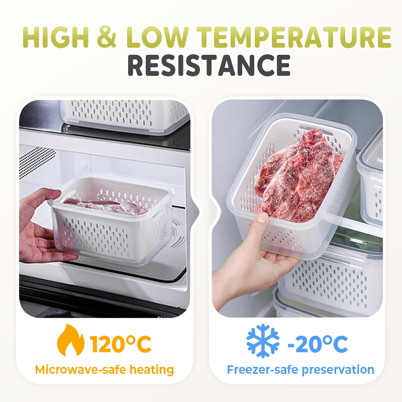 🥗 56% RABATT! 🧊 5er-Pack Kühlschrank-Organizer – Stapelbare Obstbehälter mit Herausnehmbarem Sieb, BPA-frei & Ideal Für Salat, Beeren & Gemüse 🥦