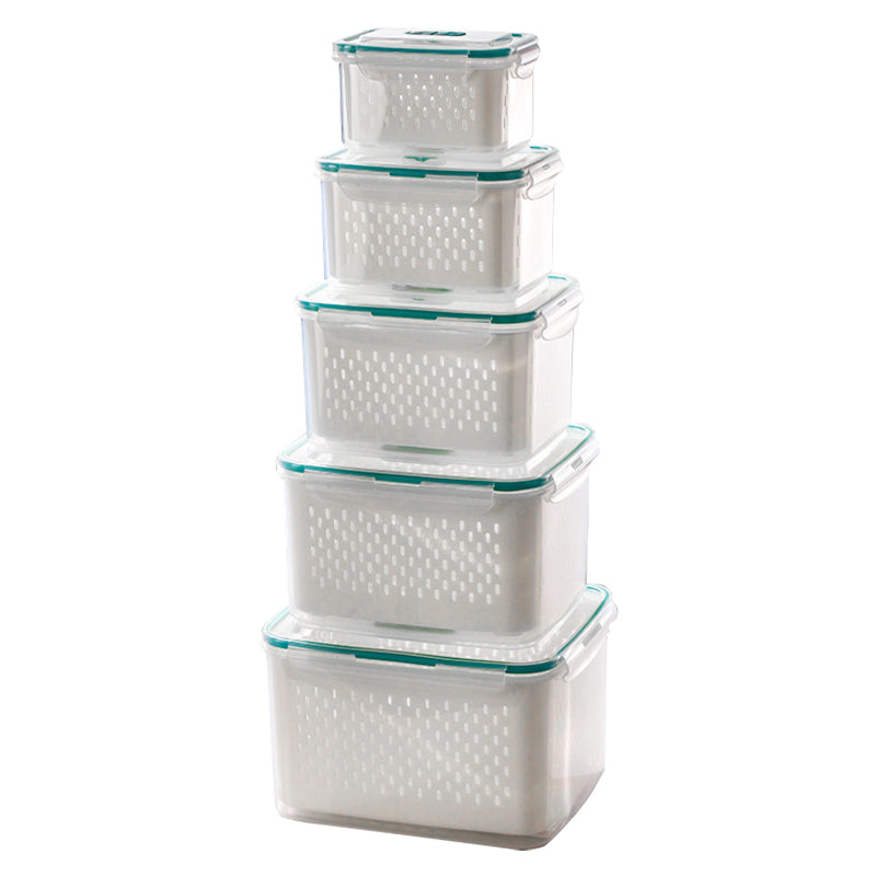 🥗 56% RABATT! 🧊 5er-Pack Kühlschrank-Organizer – Stapelbare Obstbehälter mit Herausnehmbarem Sieb, BPA-frei & Ideal Für Salat, Beeren & Gemüse 🥦