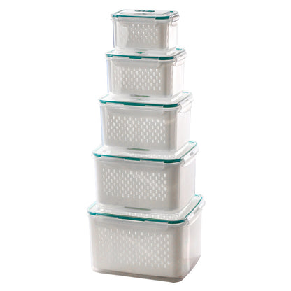 🥗 56% RABATT! 🧊 5er-Pack Kühlschrank-Organizer – Stapelbare Obstbehälter mit Herausnehmbarem Sieb, BPA-frei & Ideal Für Salat, Beeren & Gemüse 🥦