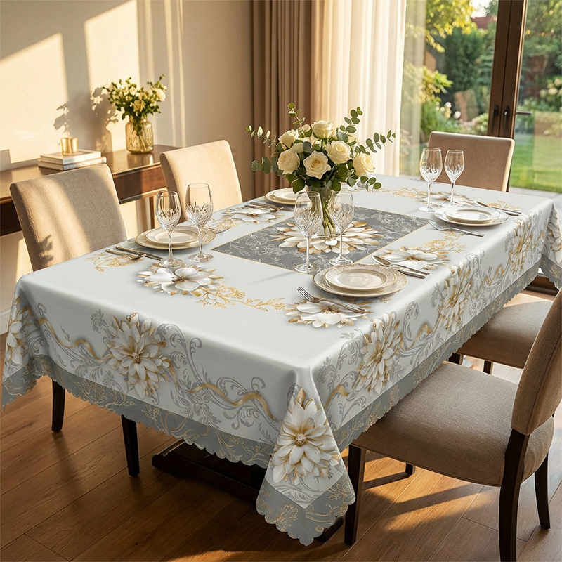 🎉Elegante wasserdichte geprägte Blumentischdecke