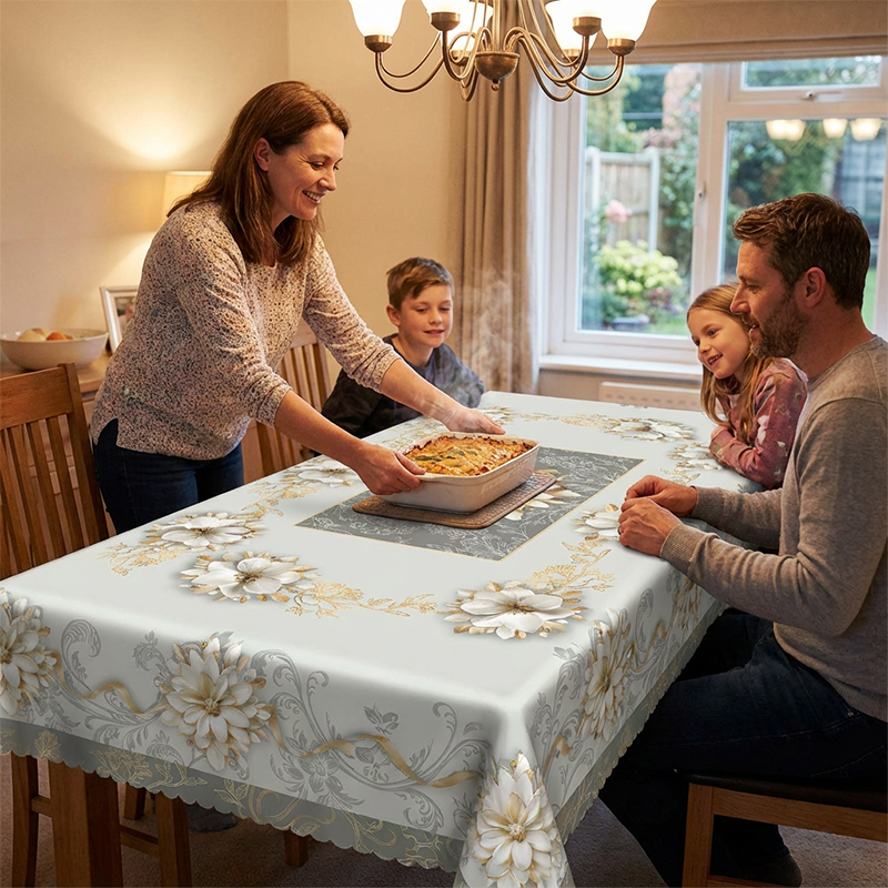 🎉Elegante wasserdichte geprägte Blumentischdecke