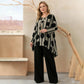 Damen-2-Teiliges Set: Asymmetrisches Oberteil + Hose – Vintage-Print & ganztägiger Komfort