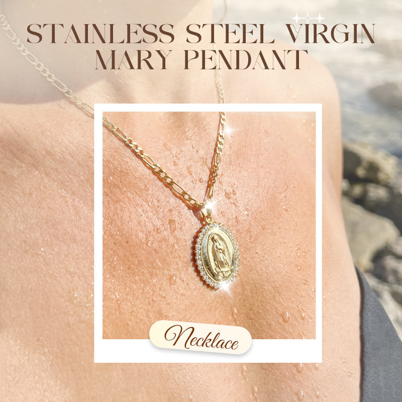 Gold-Tone Stainless Steel Virgin Mary Pendant