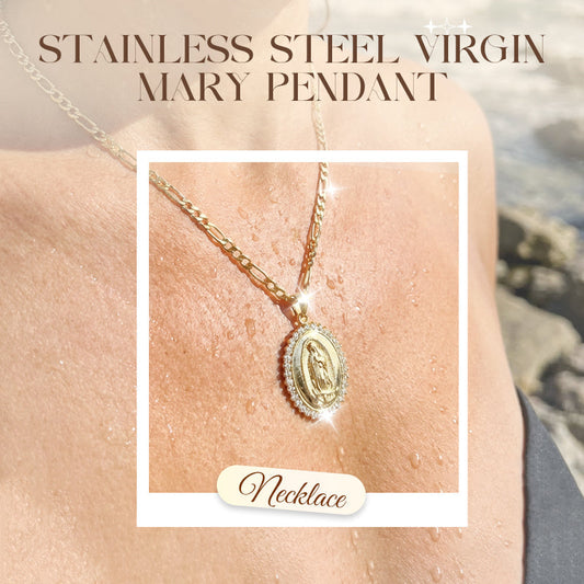 Gold-Tone Stainless Steel Virgin Mary Pendant