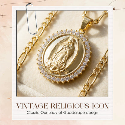 Gold-Tone Stainless Steel Virgin Mary Pendant