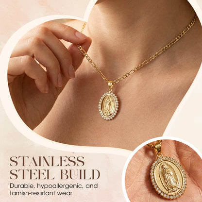 Gold-Tone Stainless Steel Virgin Mary Pendant