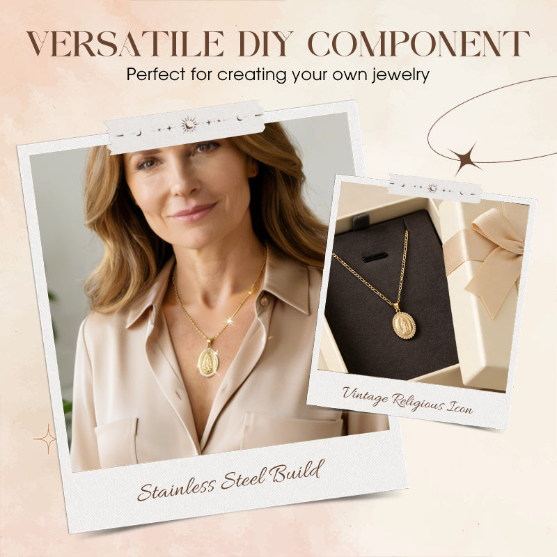 Gold-Tone Stainless Steel Virgin Mary Pendant