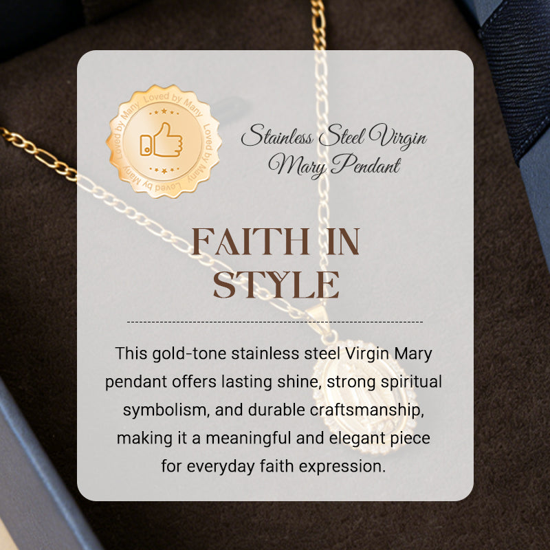 Gold-Tone Stainless Steel Virgin Mary Pendant