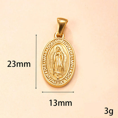 Gold-Tone Stainless Steel Virgin Mary Pendant