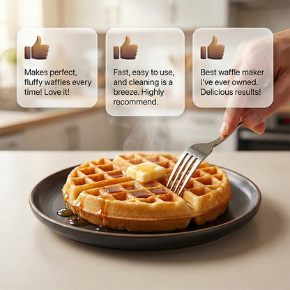 ✨🍴800W Elektro-Waffeleisen mit Antihaftbeschichtung