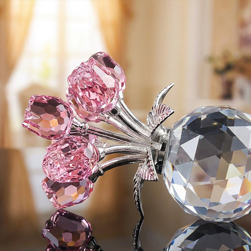 🌹💎Ewige Kristall-Rosenblüten-Figur in Vase – Luxuriöses Wohnaccessoire für Wohn- und Schlafzimmer