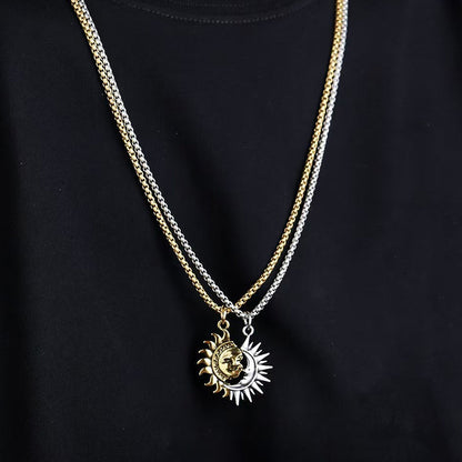 ☀️⚖️ Sonnen- und Mond-Anhänger-Set