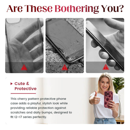 🍒Schutz-Hülle für Handys mit Kirschmuster für die 12-17-Serie