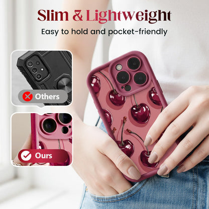 🍒Schutz-Hülle für Handys mit Kirschmuster für die 12-17-Serie