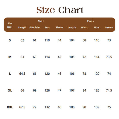Zweiteiliges Set aus locker sitzendem Damenhemd und weit geschnittener Hose