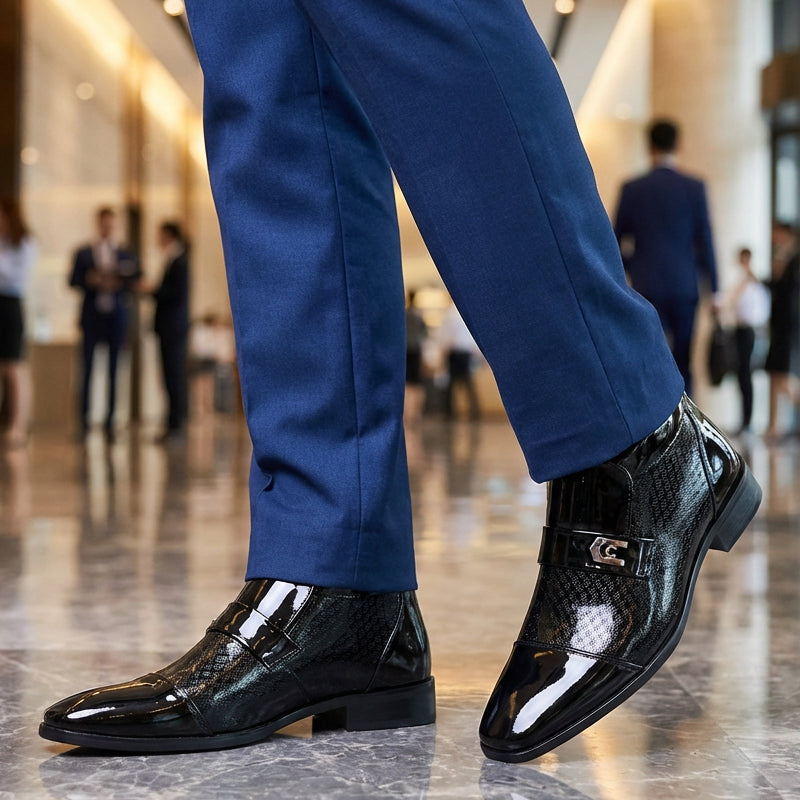 👞 Elegante glänzende PU-Lederschuhe – Klassische Schuhe für Herren