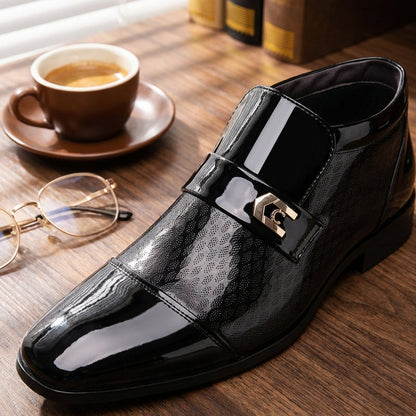 👞 Elegante glänzende PU-Lederschuhe – Klassische Schuhe für Herren