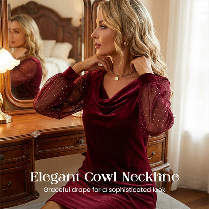 🔥💃🏻Elegantes knielanges Etuikleid mit Wasserfallausschnitt für Damen