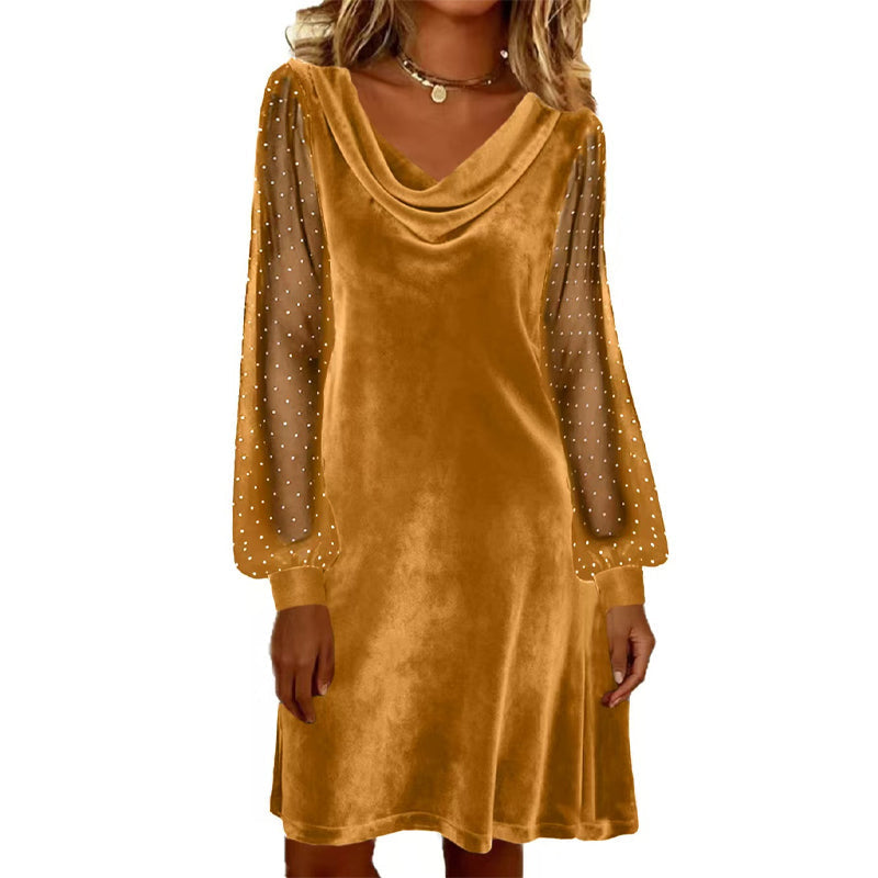 🔥💃🏻Elegantes knielanges Etuikleid mit Wasserfallausschnitt für Damen