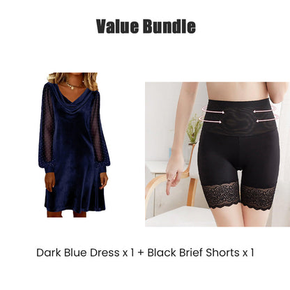 🔥💃🏻Elegantes knielanges Etuikleid mit Wasserfallausschnitt für Damen