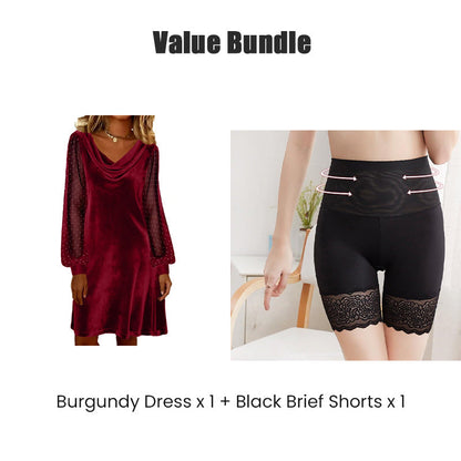 🔥💃🏻Elegantes knielanges Etuikleid mit Wasserfallausschnitt für Damen