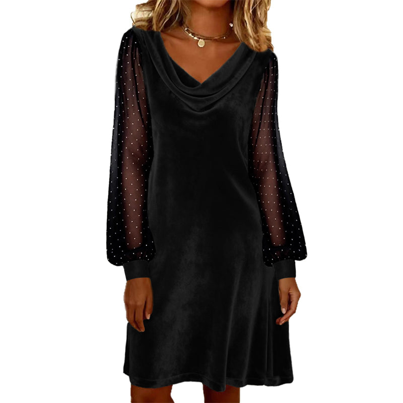 🔥💃🏻Elegantes knielanges Etuikleid mit Wasserfallausschnitt für Damen