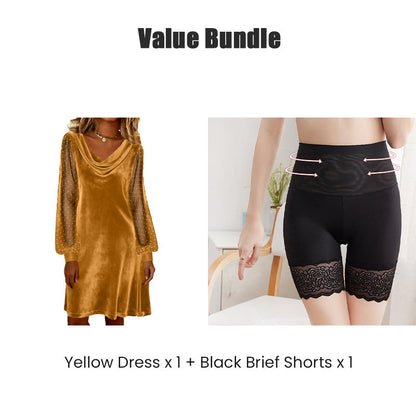 🔥💃🏻Elegantes knielanges Etuikleid mit Wasserfallausschnitt für Damen