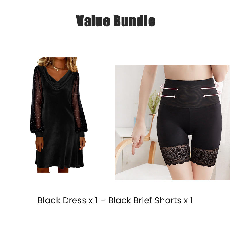 🔥💃🏻Elegantes knielanges Etuikleid mit Wasserfallausschnitt für Damen