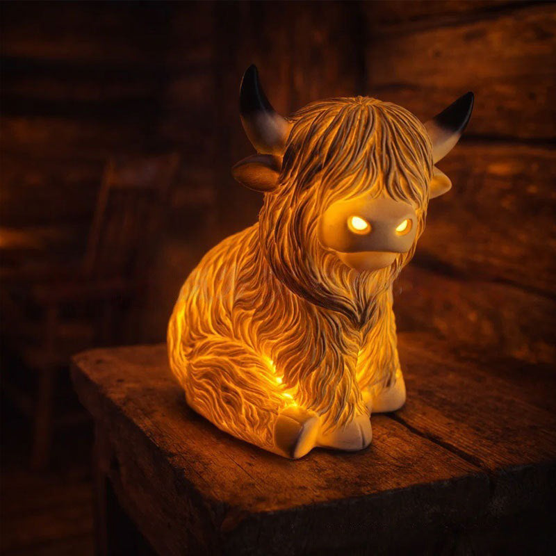 💎 50% RABATT! 💎 Hochlandrinder-Lampe – Handgefertigtes Nachtlicht mit Warmton & Rustikalem Highland-Charme (10 cm / 20 cm) 🐮🕯️