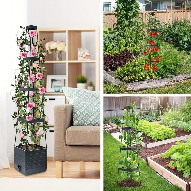 🌱 Gartenhochbeet Pflanzkästen mit Rankgitter｜Perfekt für Kletterpflanzen und Gemüseanbau