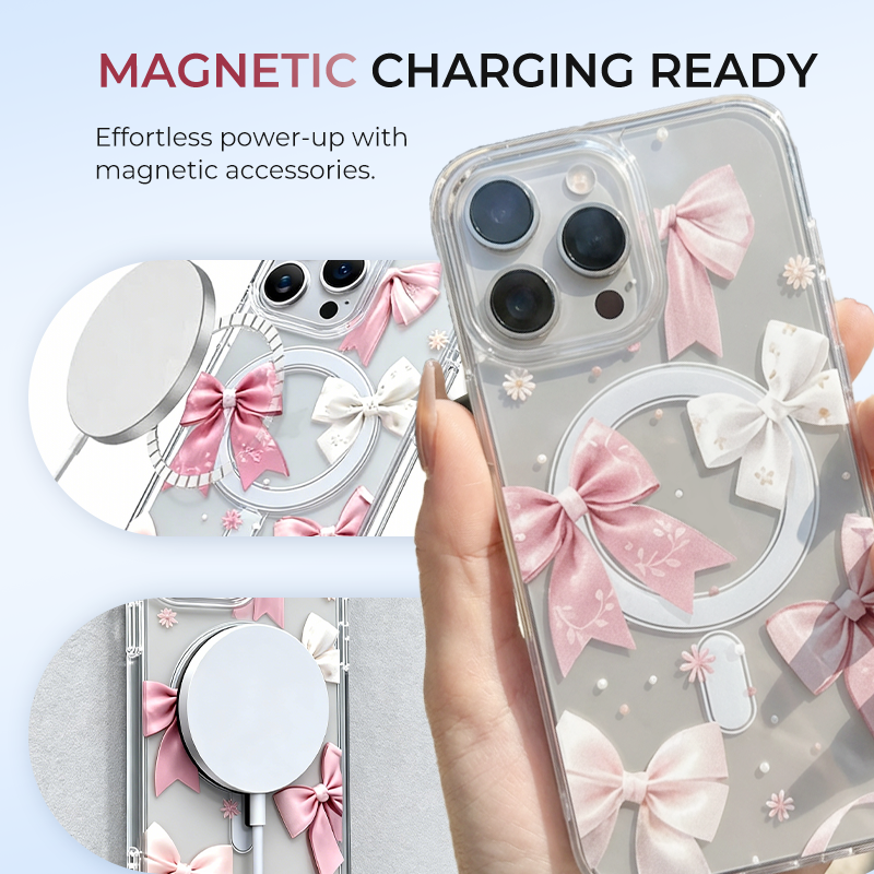🔥🎀 Sweet bow × Powerful magnetic protection! A stunning phone case has arrived 💖📱