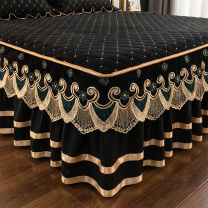 ✨Gerüschter Bettlakens Rock💓🛏️Eleganz und Komfort in diesem Moment eingefangen