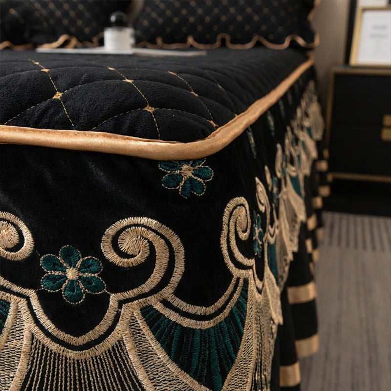 ✨Gerüschter Bettlakens Rock💓🛏️Eleganz und Komfort in diesem Moment eingefangen