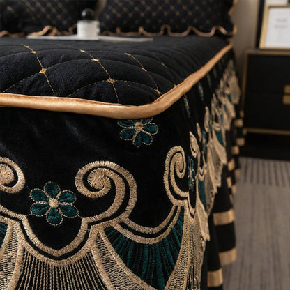 ✨Gerüschter Bettlakens Rock💓🛏️Eleganz und Komfort in diesem Moment eingefangen