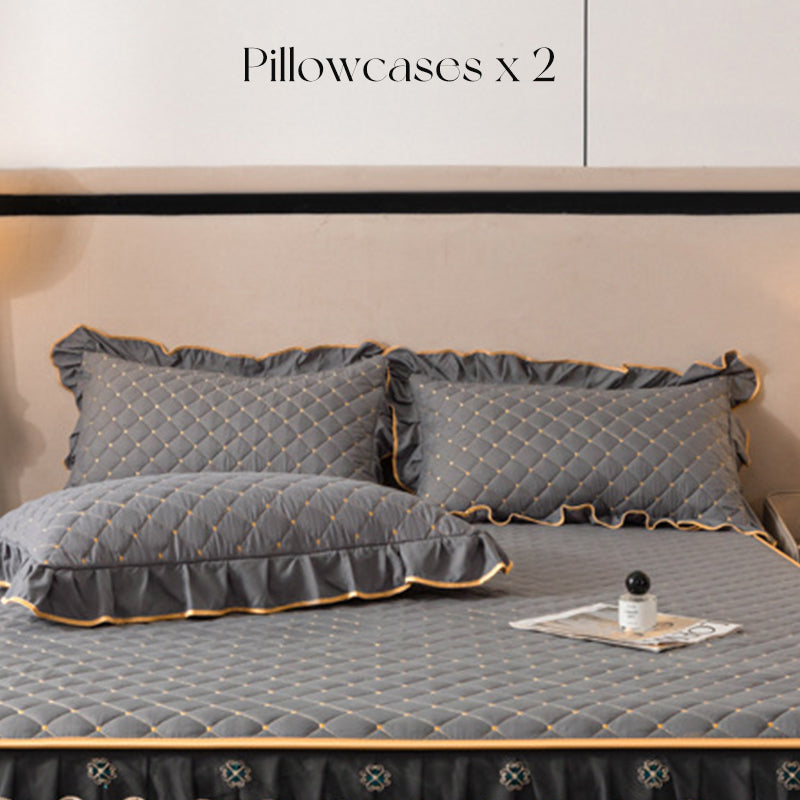 ✨Gerüschter Bettlakens Rock💓🛏️Eleganz und Komfort in diesem Moment eingefangen