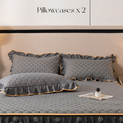 ✨Gerüschter Bettlakens Rock💓🛏️Eleganz und Komfort in diesem Moment eingefangen