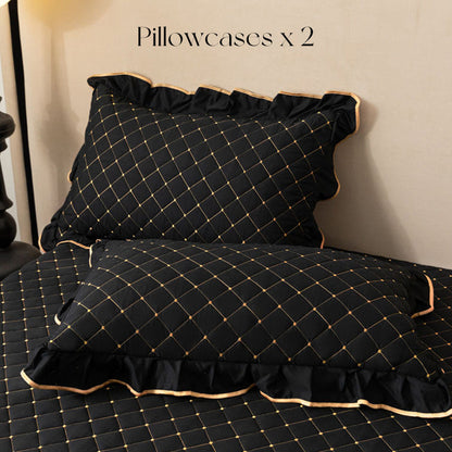 ✨Gerüschter Bettlakens Rock💓🛏️Eleganz und Komfort in diesem Moment eingefangen