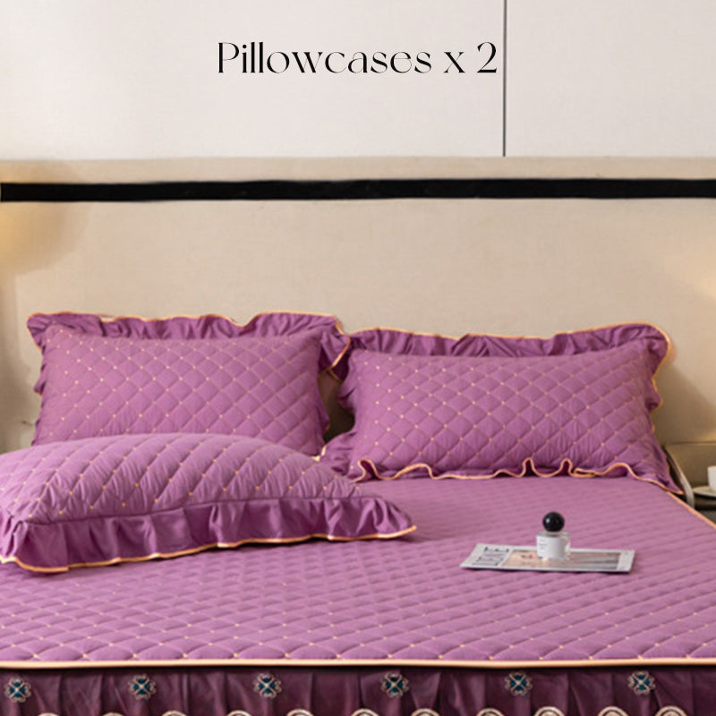 ✨Gerüschter Bettlakens Rock💓🛏️Eleganz und Komfort in diesem Moment eingefangen