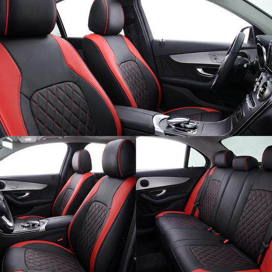🚗9-teiliges Leder-Autositzbezug-Set – Universelle Passform, Atmungsaktiv & Leicht zu Reinigen für perfekten Innenraum 🛋️