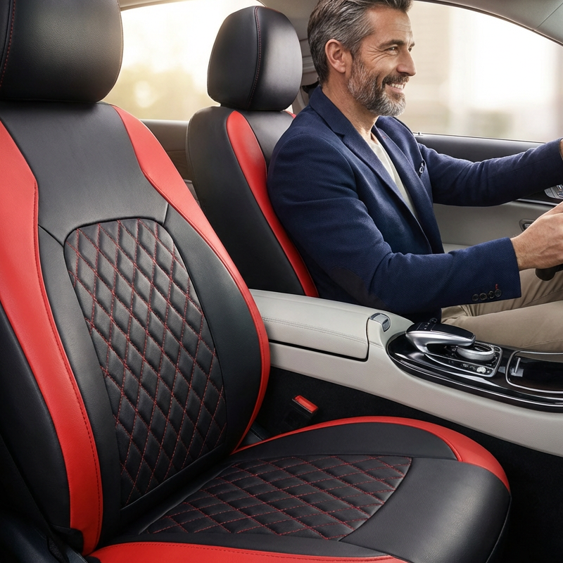 🚗 9-teiliges Autositzbezug-Set aus Leder mit universeller Passform