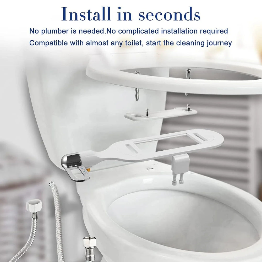 🚽 🚿 Nichtelektrischer Bidet-Aufsatz mit Doppeldüse – Hygienische Selbstreinigung, Einfache Installation & Wasserdruck-Kontrolle ✨
