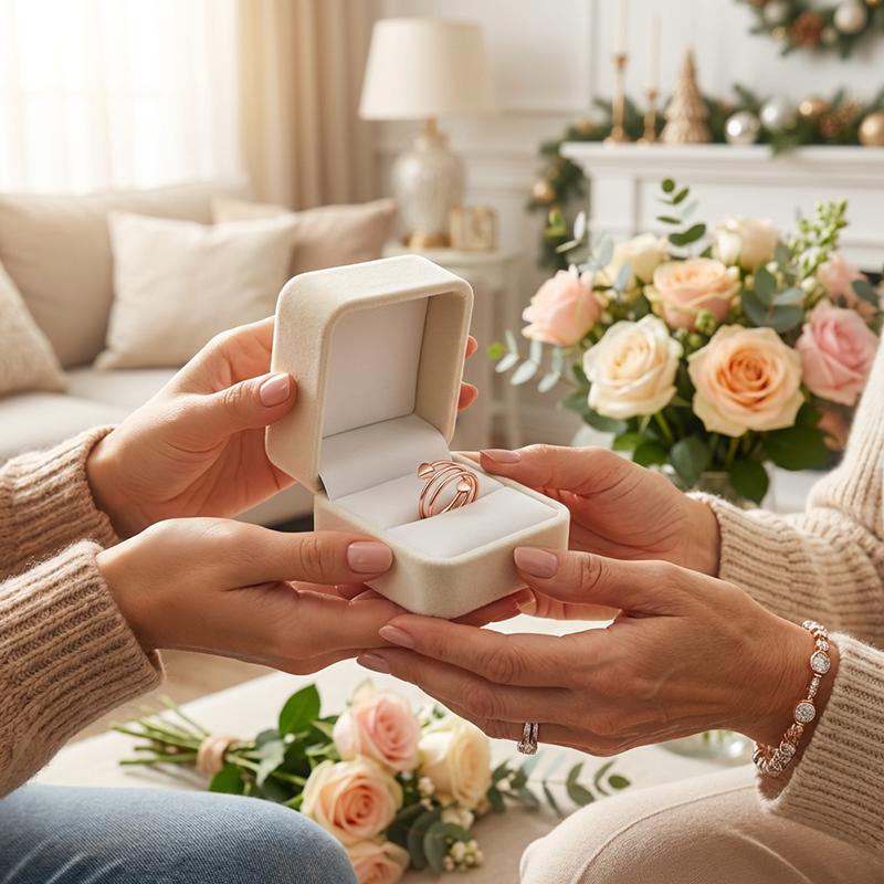 💍Eleganter Kupferring mit Magnet-Herz