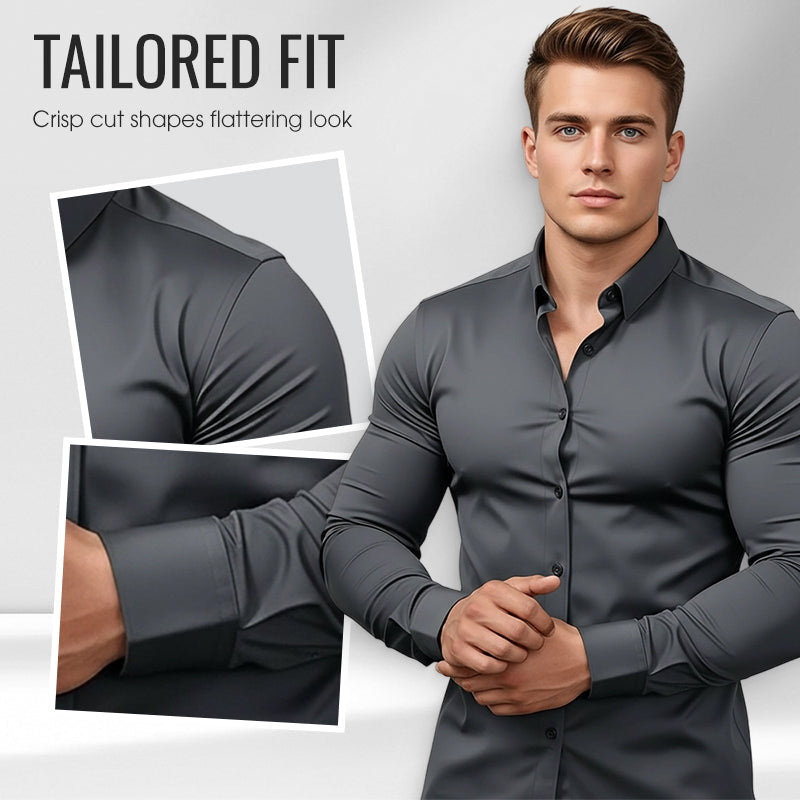 👔 Uni Herren Langarmhemd – Mit klassischem Stehkragen