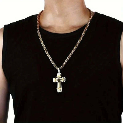 ✝️🖤Herren Kreuzkette mit Muster – Markantes Design, stilvoll & alltagstauglich