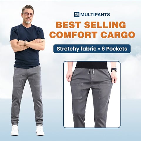 🔥🥰 MultiPants – Strapazierfähige Cargohose mit hoher Elastizität und mehreren Taschen