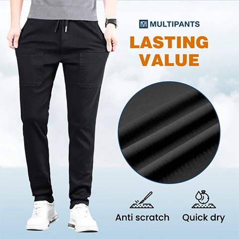 🔥🥰 MultiPants – Strapazierfähige Cargohose mit hoher Elastizität und mehreren Taschen