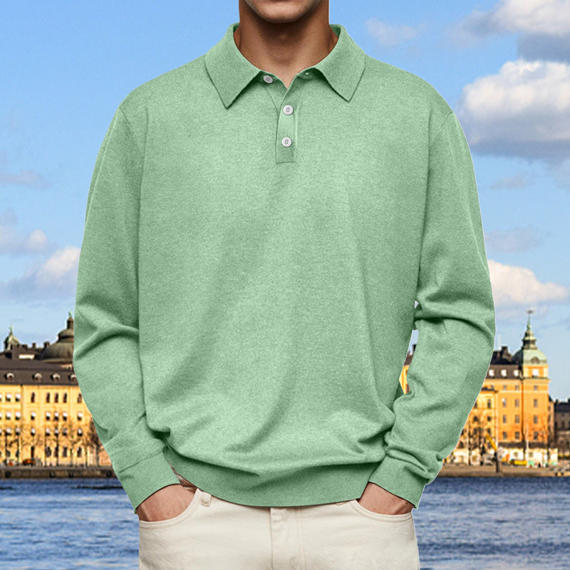 ✨🔥Bequemes Langarm-Kragenshirt für Männer💞